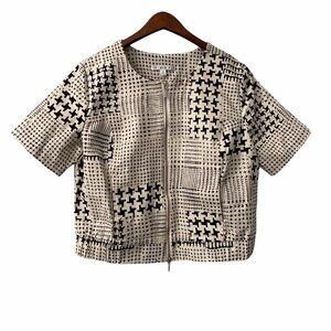 Cabi Coupe Houndstooth Bomber Jacket M Style 931